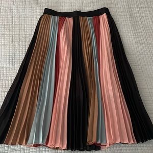 BCBG Maxazria midi pleated color block  skirt